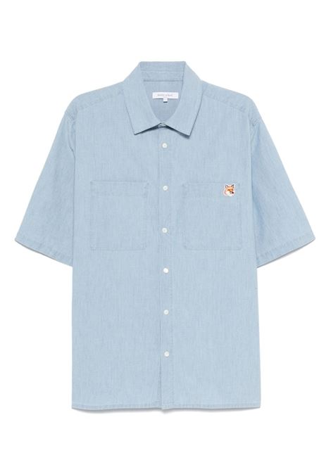 Light blue short-sleeves shirt Maison kitsuné - men MAISON KITSUNÉ | OM00424WC5006P470